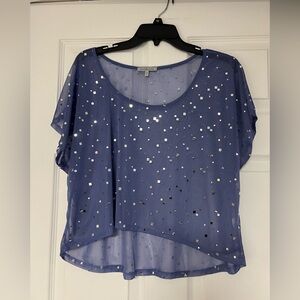 Charlotte Russe Blue Sequin Blouse